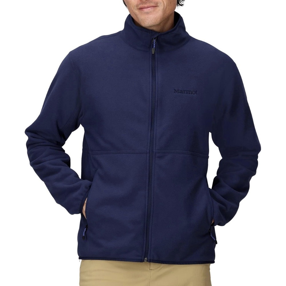MARMOT Mens Rocklin Full-Zip Jacket XL Blue Classic Warm Lightweight 100-Weight